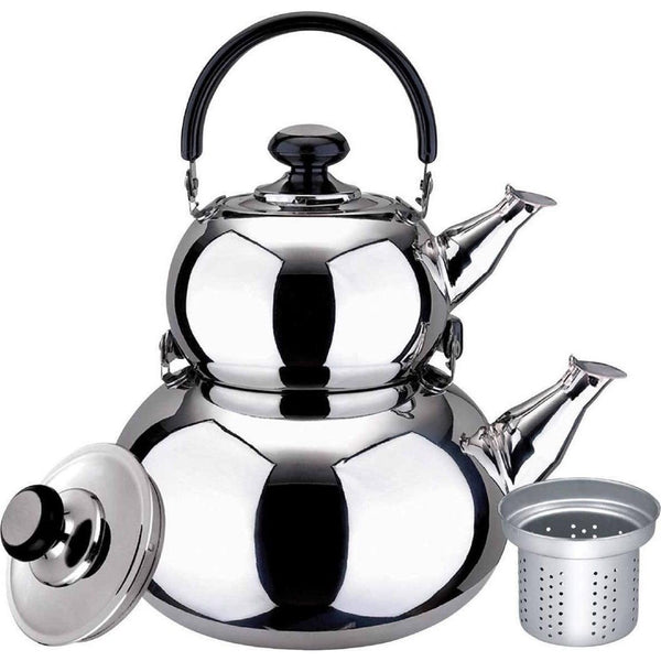 Stainless Steel Turkish Tea Pot Black - Caydanlik