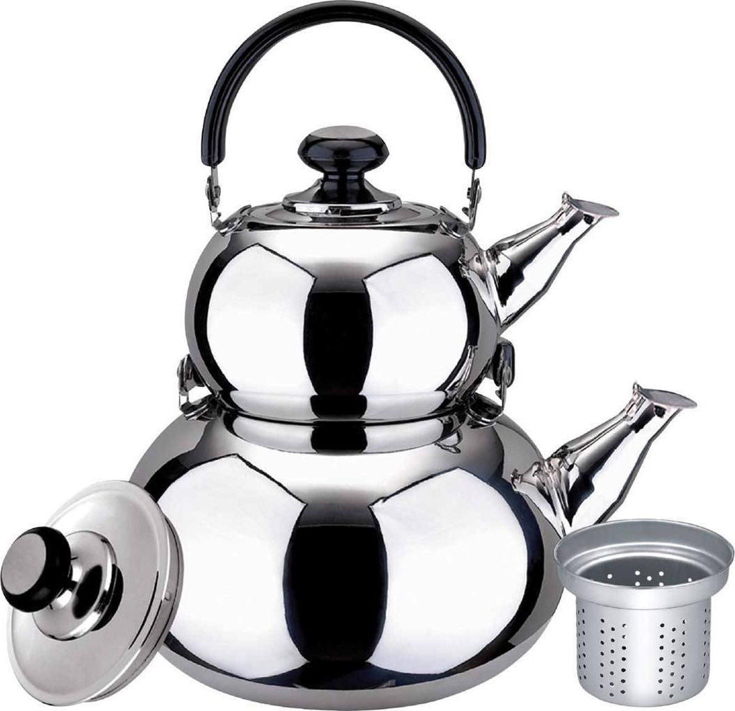 Electric Samovar - Traditional Turkish Design (Double-Kettle), Stainle -  Seven Hills Shopping